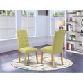 East West Furniture East West Furniture CEP4T07 Celina Parson Chair with Oak Leg & Linen Fabric - Limelight - Set of 2 CEP4T07